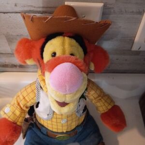 Disney Tigger Cowboy Plush Dressed As Woody From Toy Story